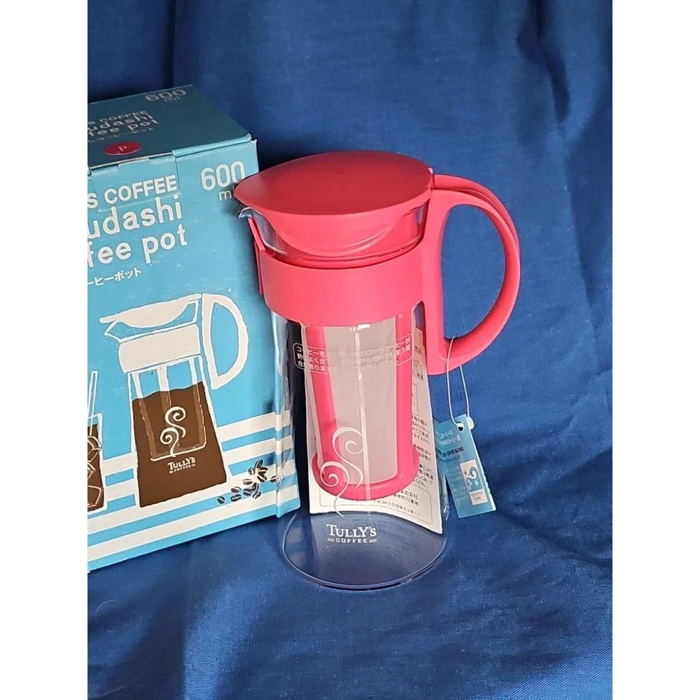 Tully's‎ Coffee Mizudashi Cold Brew Coffee Pot PINK 600ml Glass New
